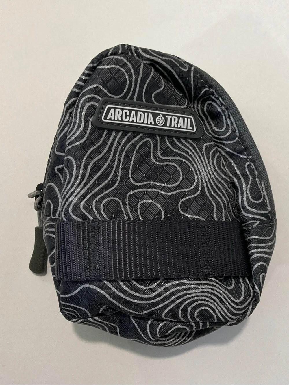 Arcadia Trail Black Topographic Bag Pouch - Compact Dog Travel Accessory